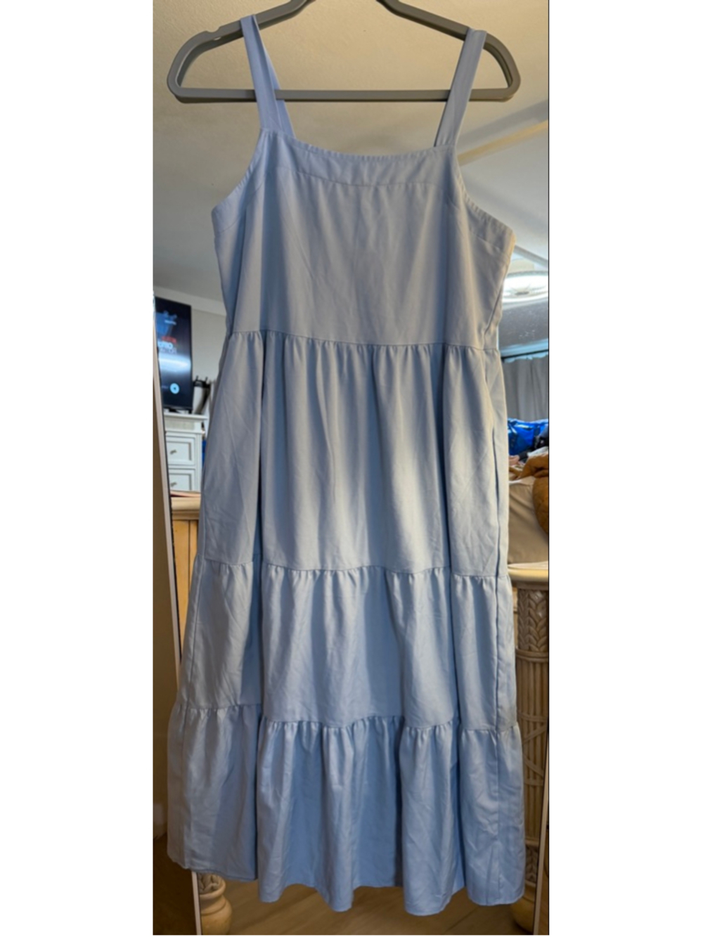 NEW Blue Tiered Maxi Sun Dress M